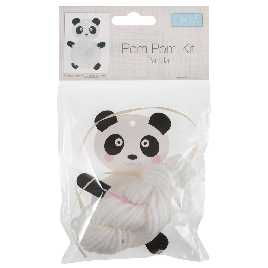 Pom Pom Decoration Kit: Panda: Pack of 4