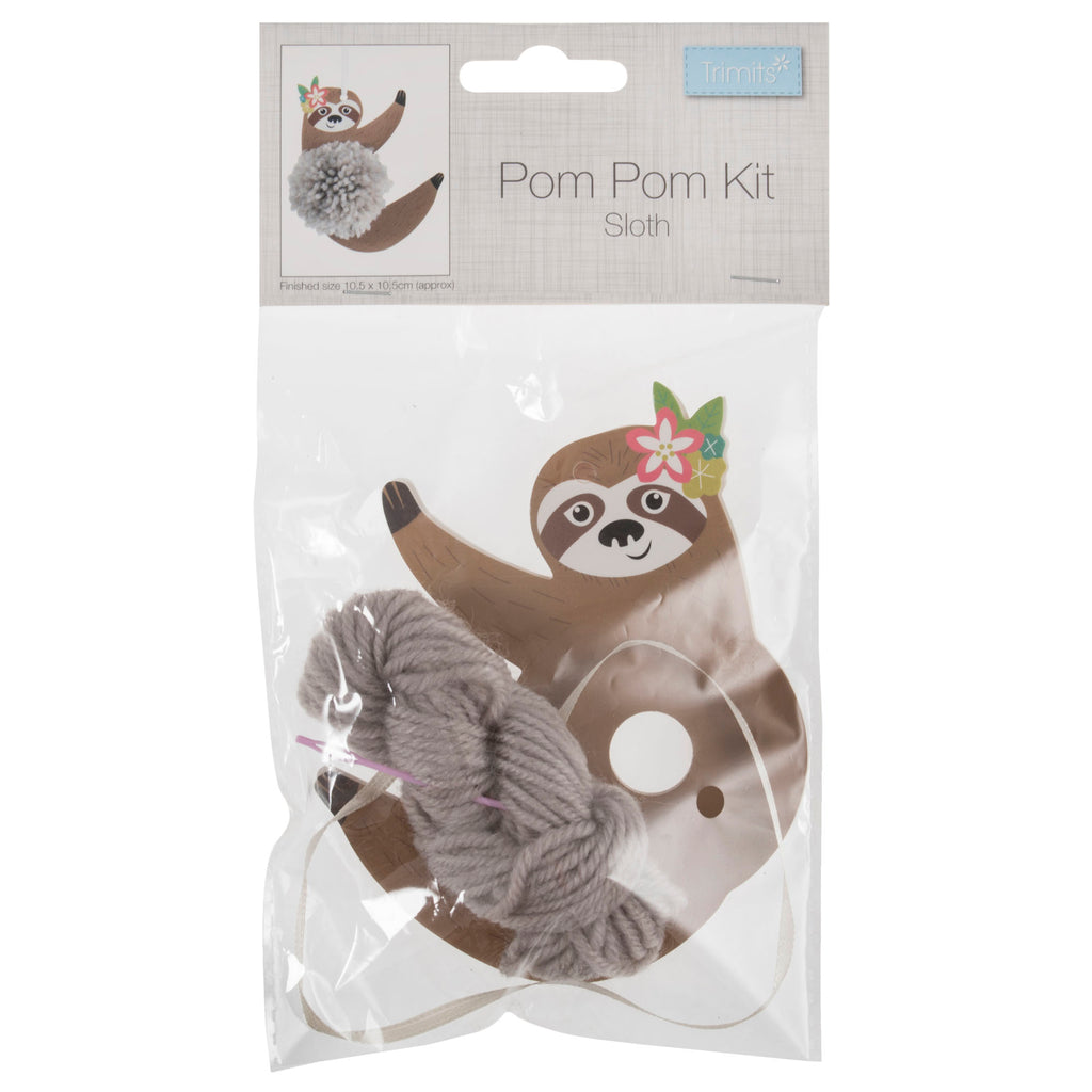 Pom Pom Decoration Kit: Sloth: Pack of 4