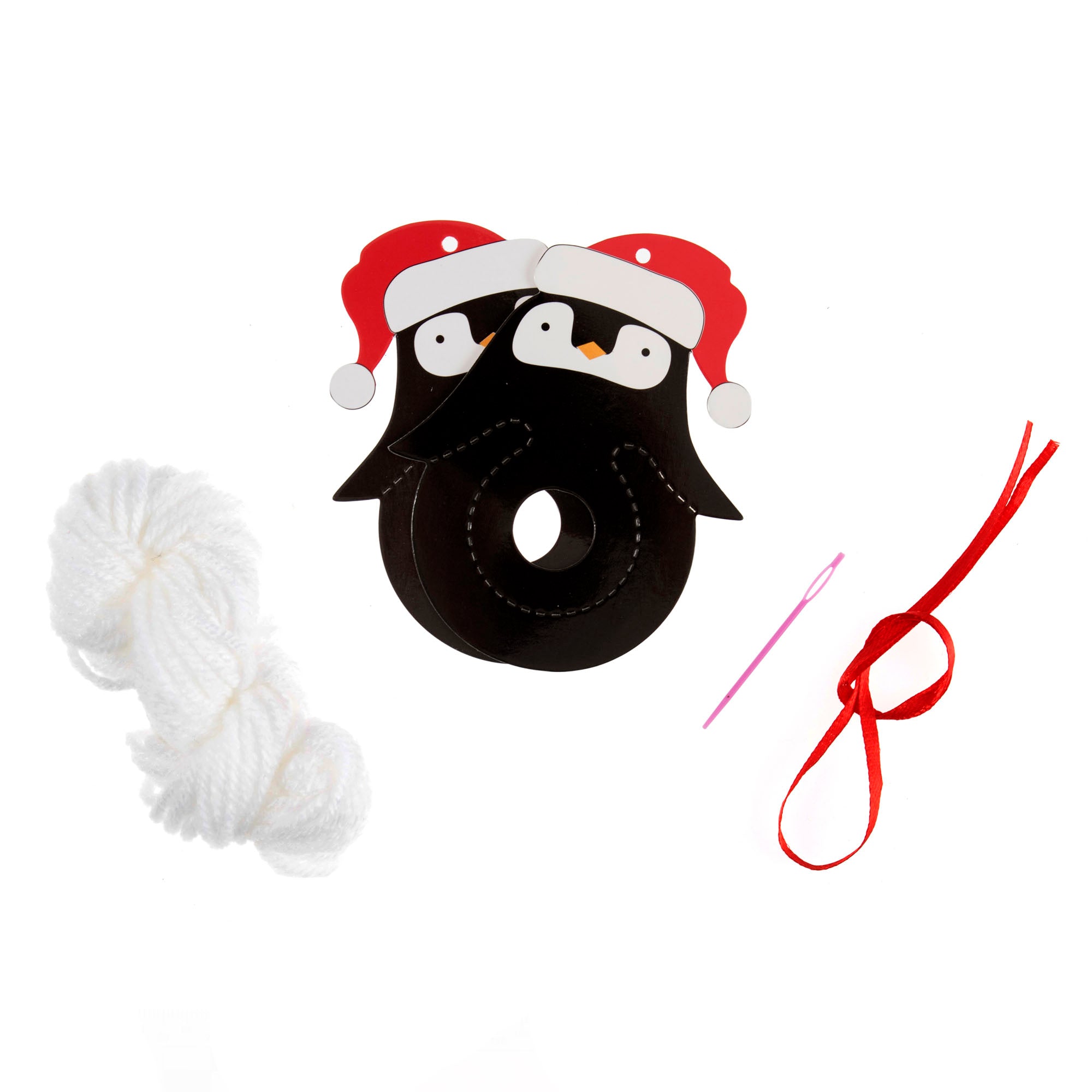 Pom Pom Decoration Kit: Christmas: Penguin: Pack of 1