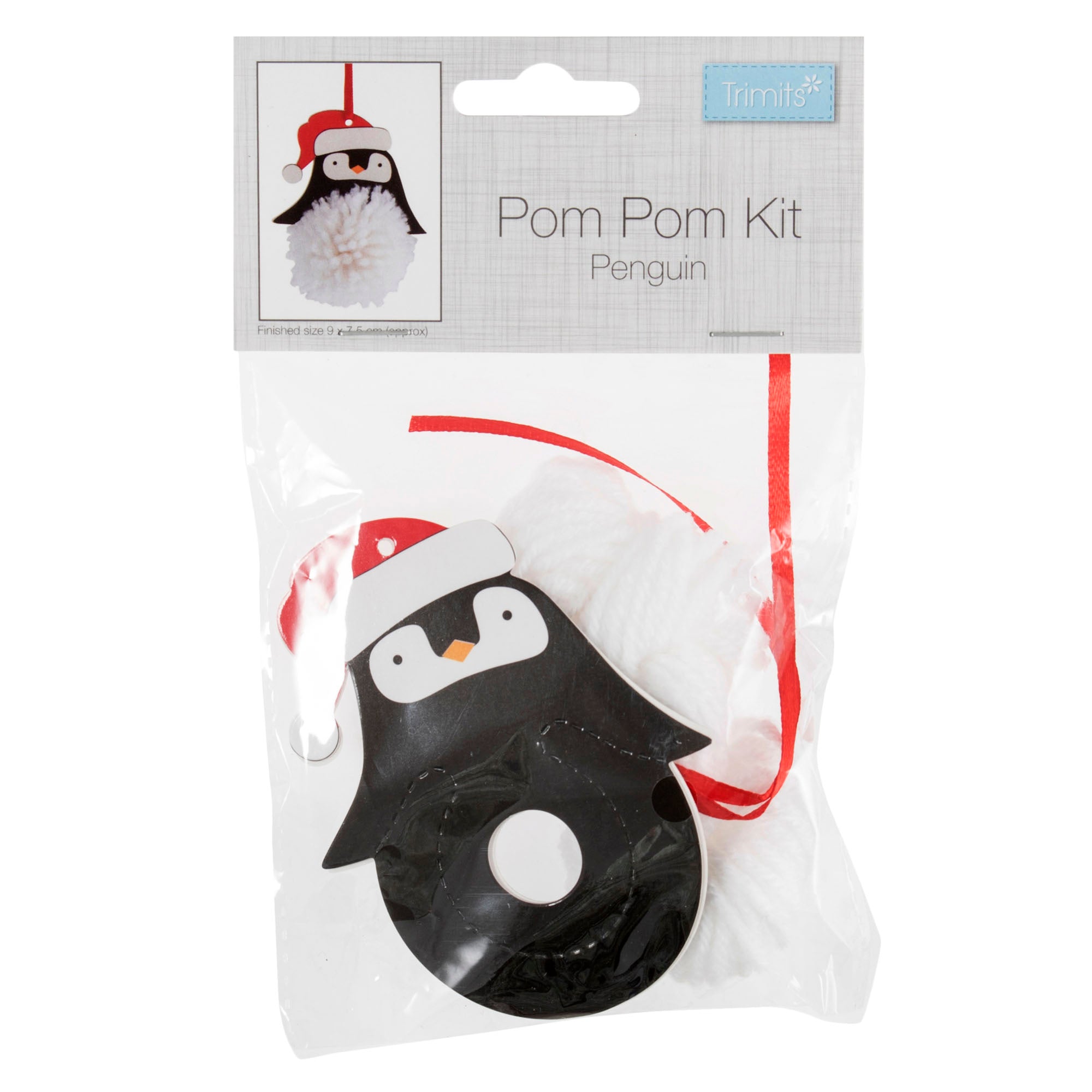 Pom Pom Decoration Kit: Christmas: Penguin: Pack of 1