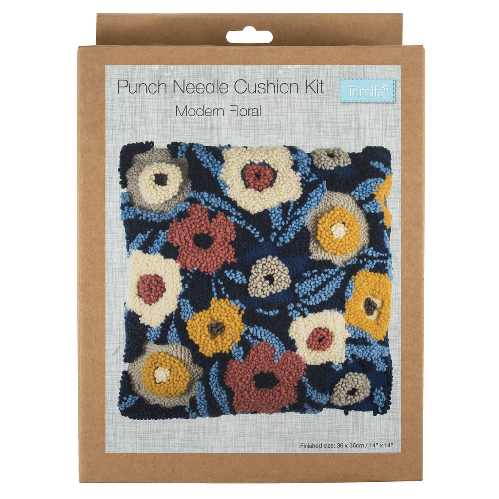 Punch Needle Kit: Cushion: Modern Floral