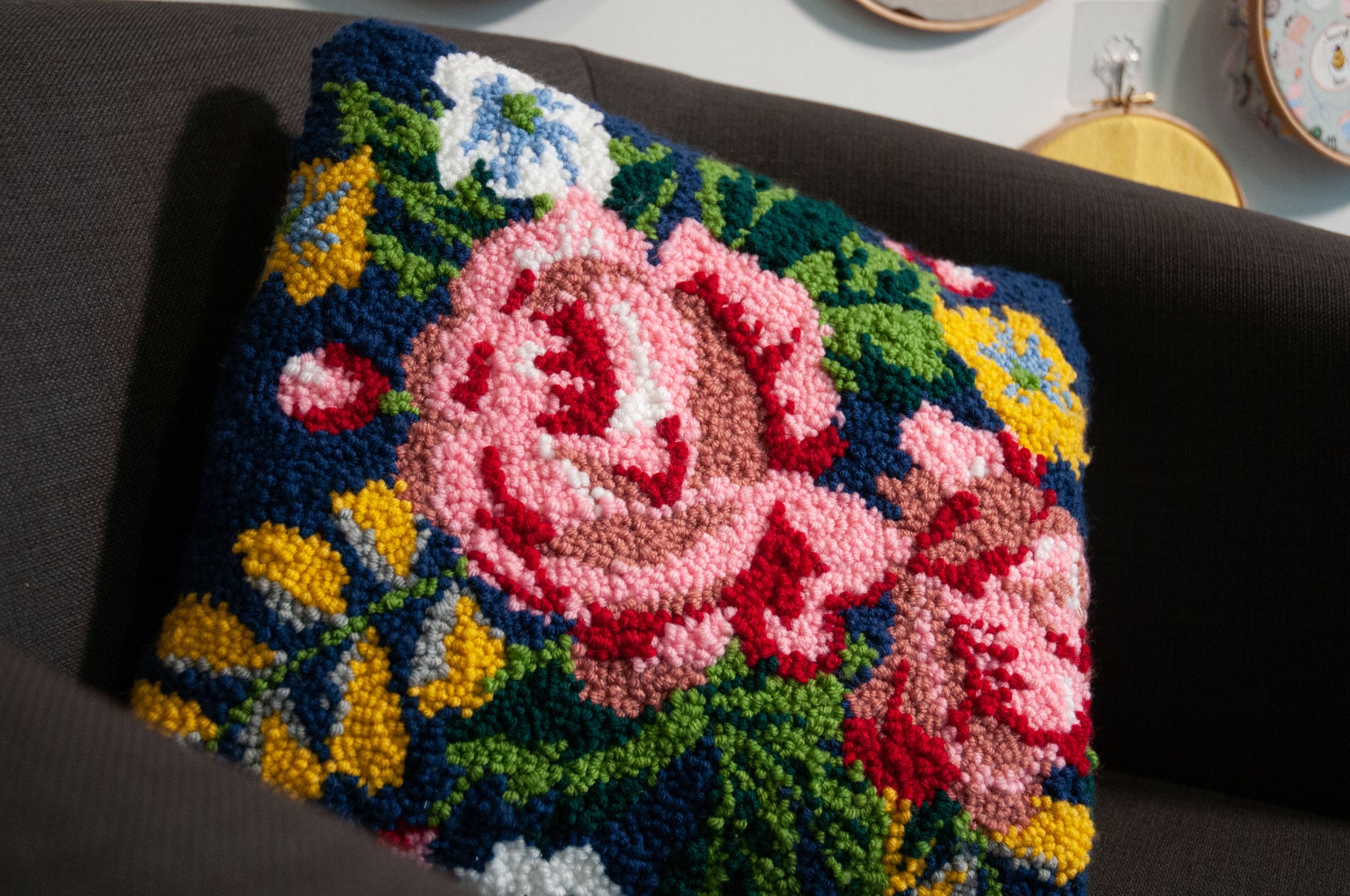 Punch Needle Kit: Cushion: Bloom