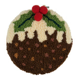 Punch Needle Kit: Yarn and Hoop: Christmas Pudding