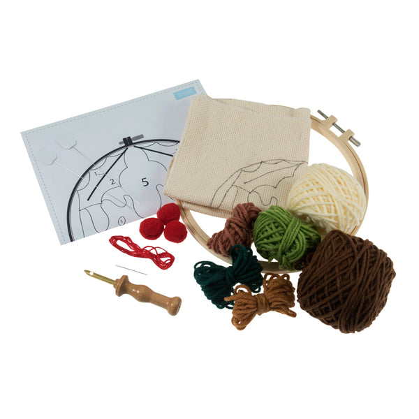 Punch Needle Kit: Yarn and Hoop: Christmas Pudding