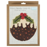 Punch Needle Kit: Yarn and Hoop: Christmas Pudding