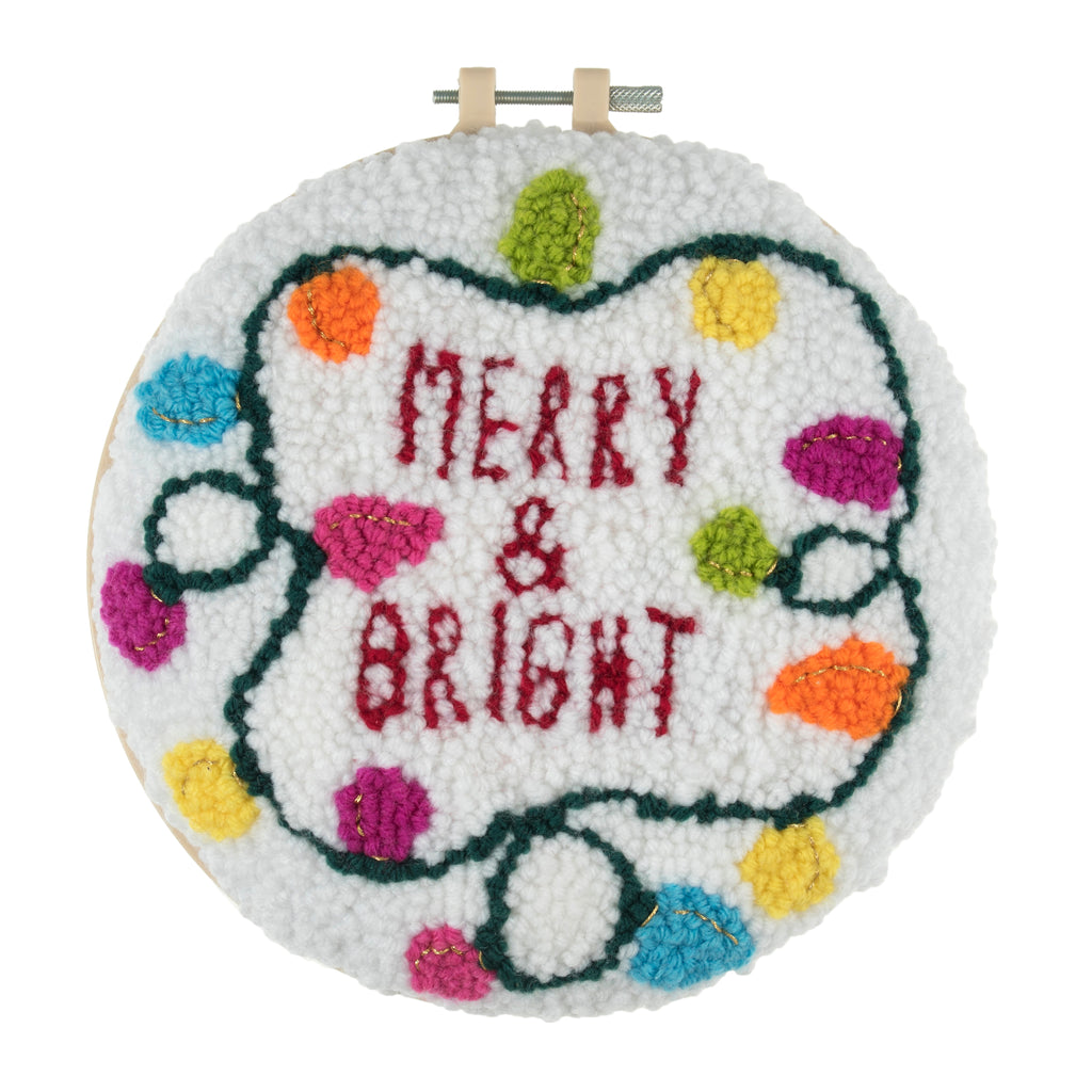 Punch Needle Kit: Yarn and Hoop: Merry & Bright