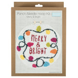 Punch Needle Kit: Yarn and Hoop: Merry & Bright