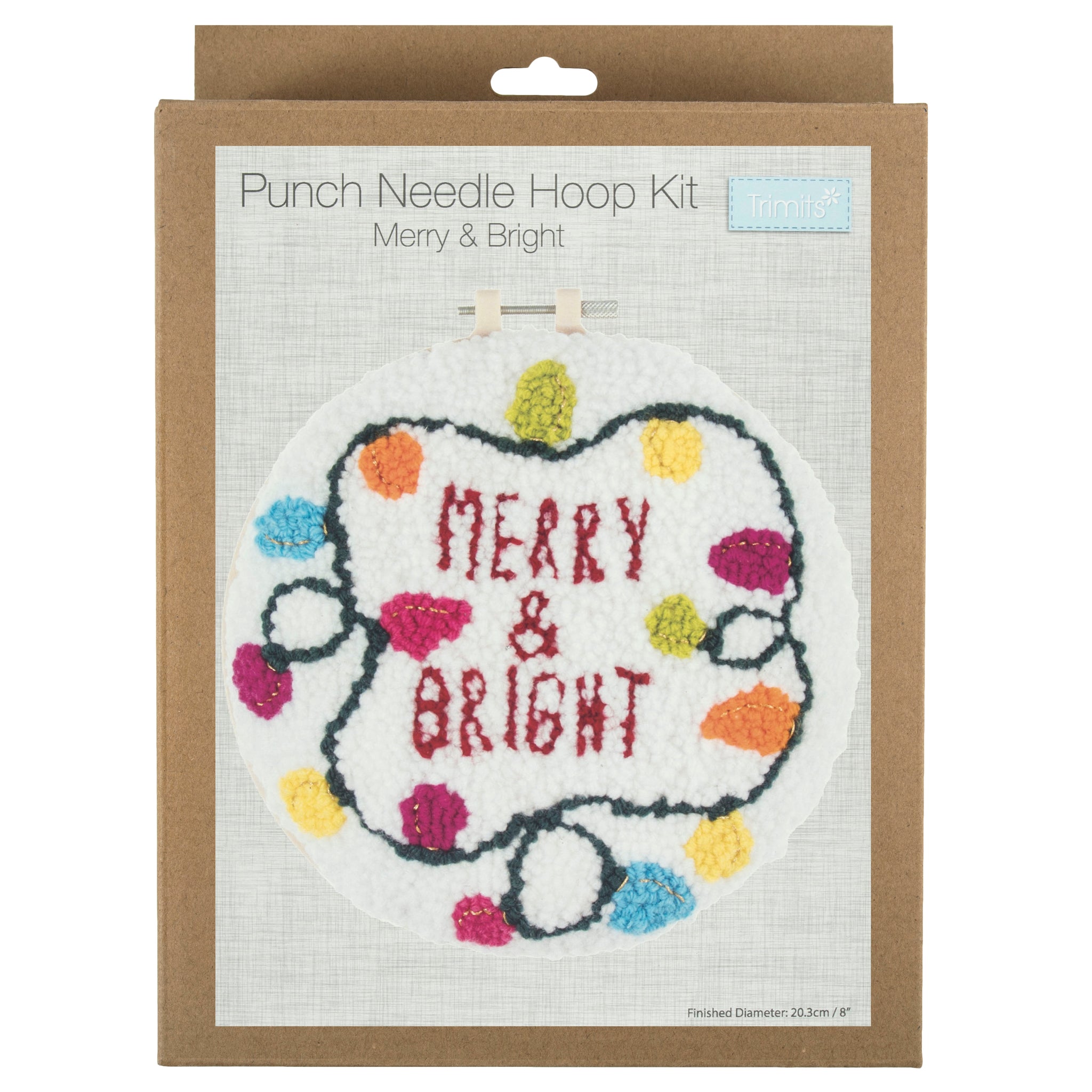 Punch Needle Kit: Yarn and Hoop: Merry & Bright