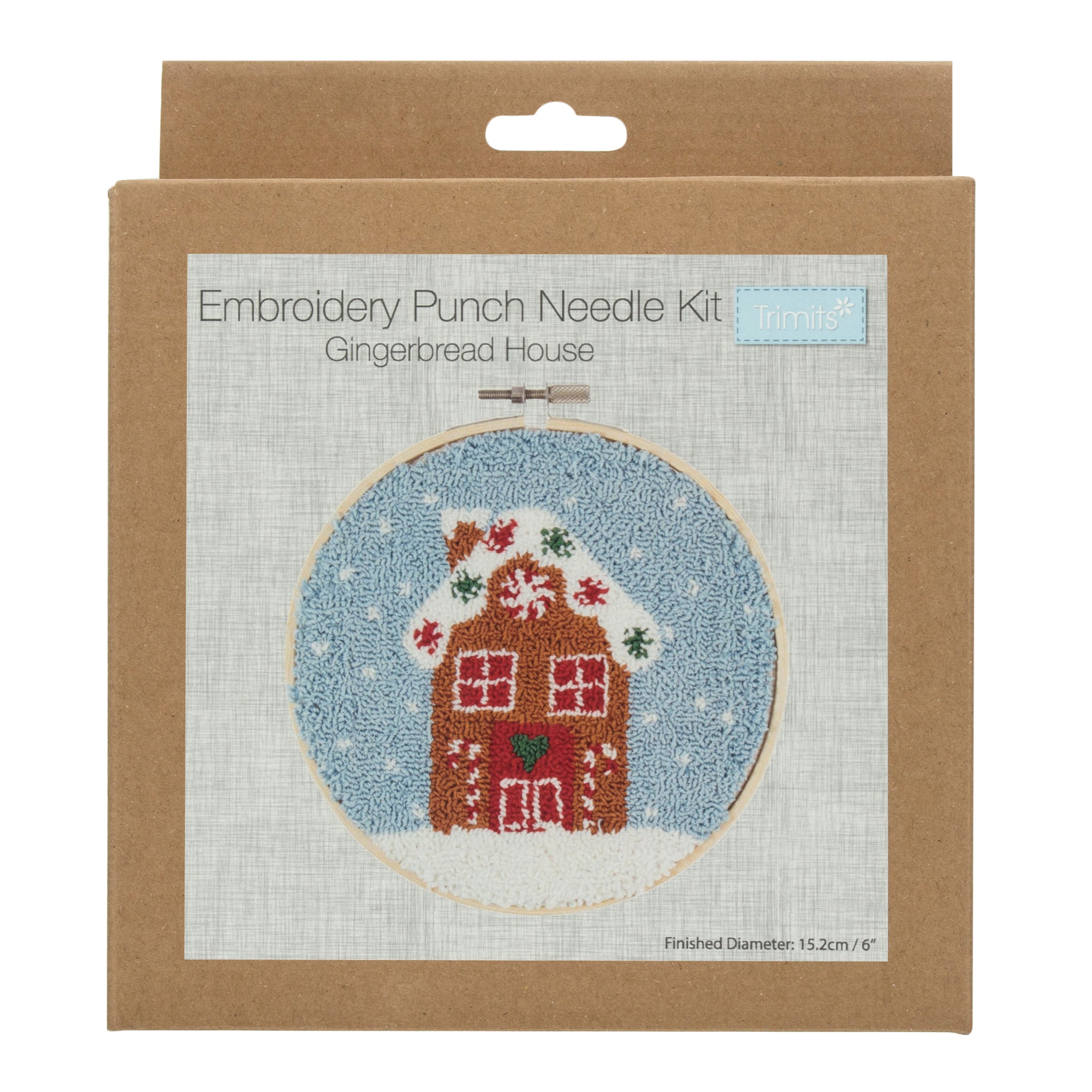 Punch Needle Kit: Floss and Hoop: Gingerbread House