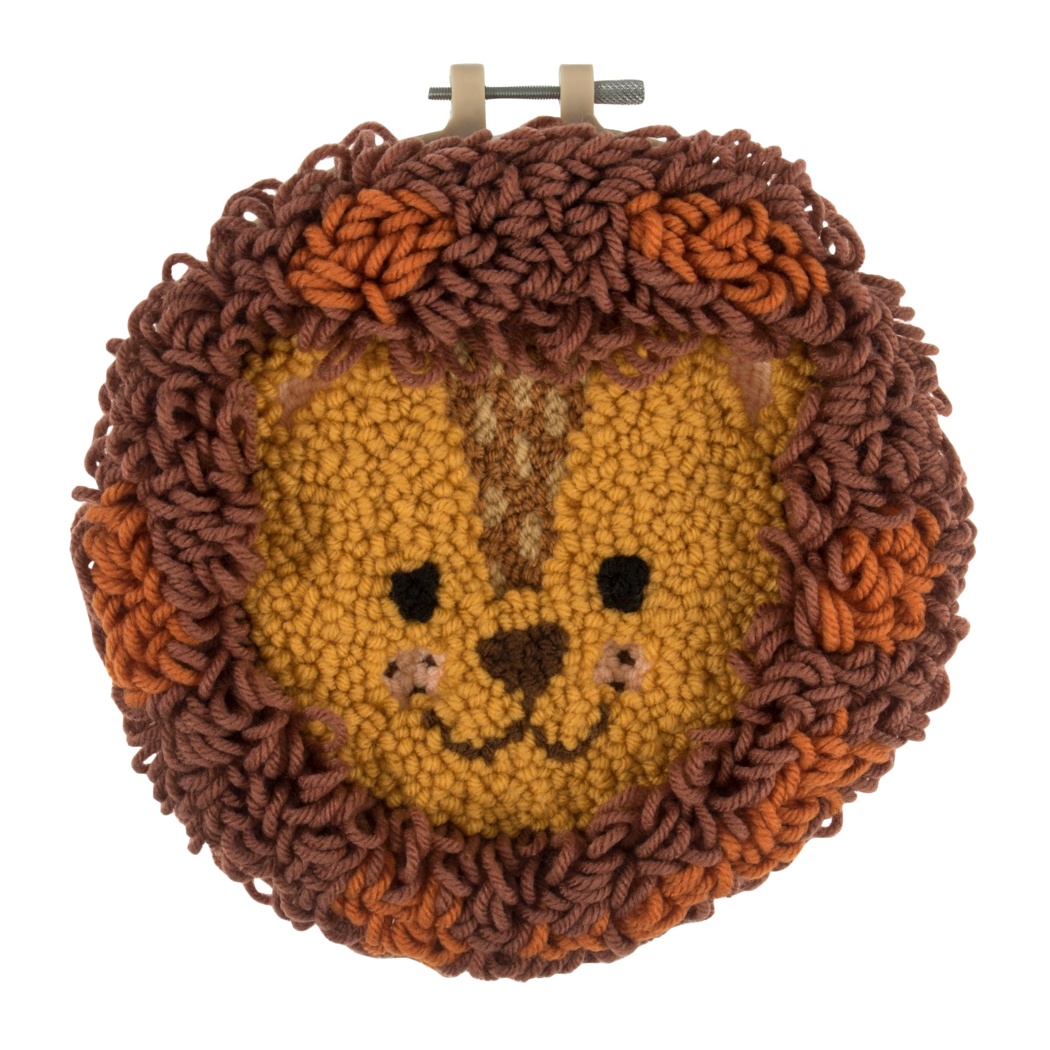 Punch Needle Kit: Yarn and Hoop: Lion