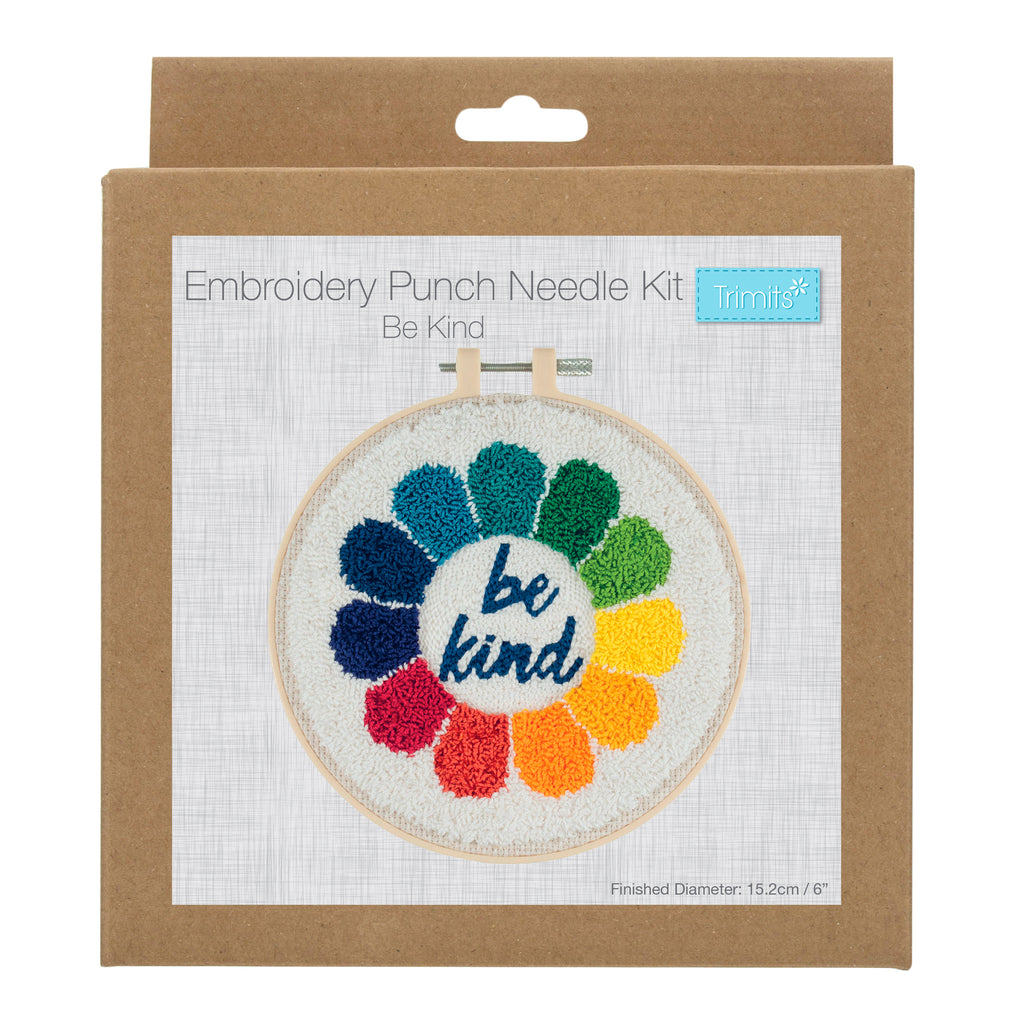 Punch Needle Kit: Floss and Hoop: Be Kind