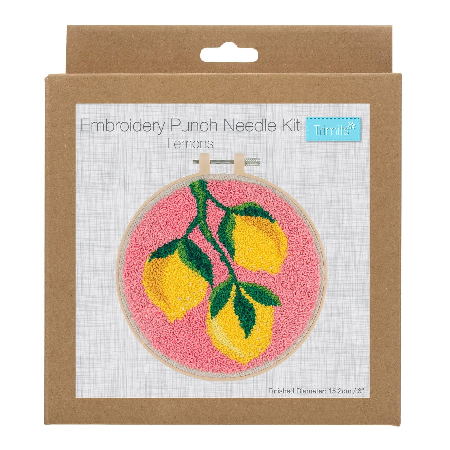 Punch Needle Kit: Floss and Hoop: Lemons