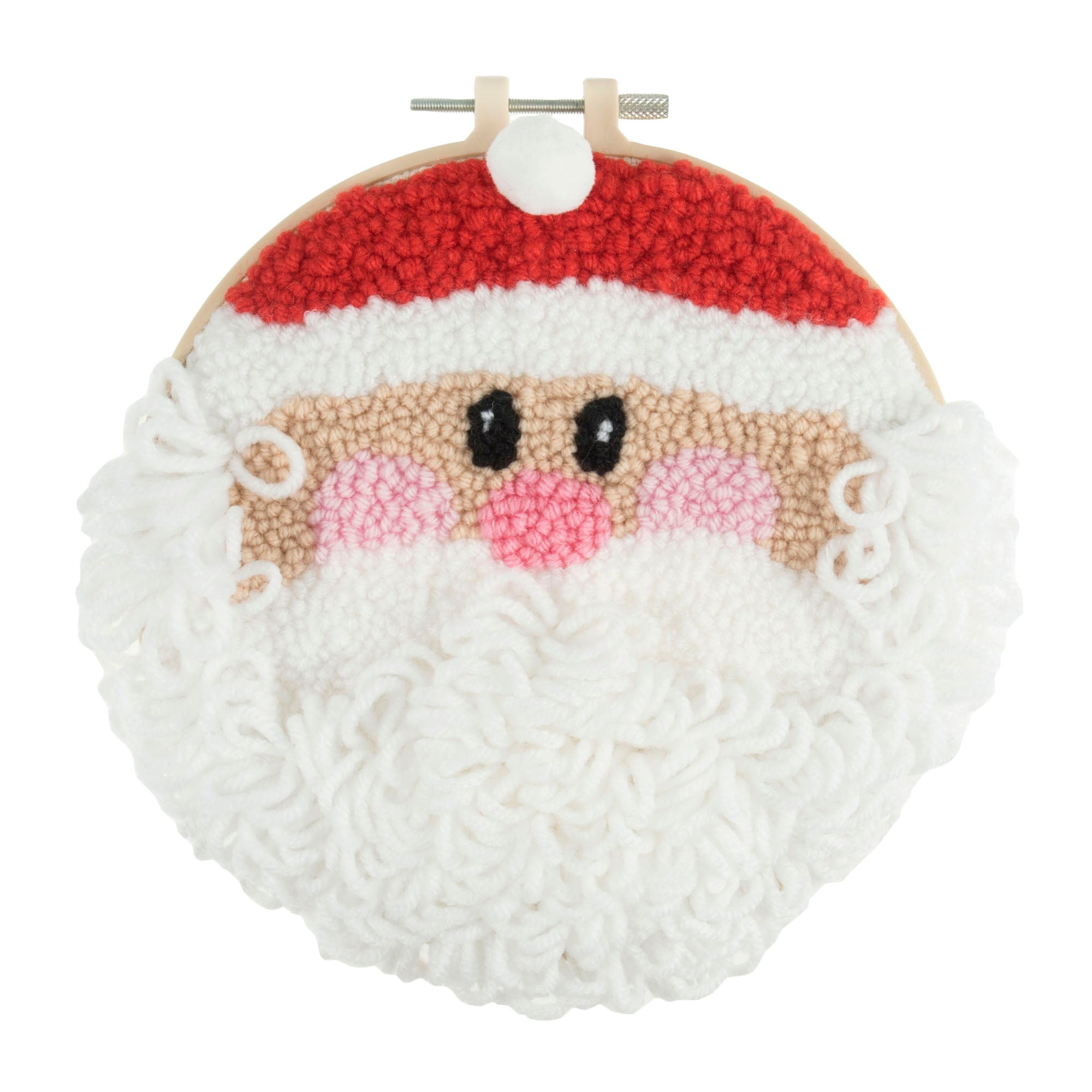 Punch Needle Kit: Yarn and Hoop: Father Christmas