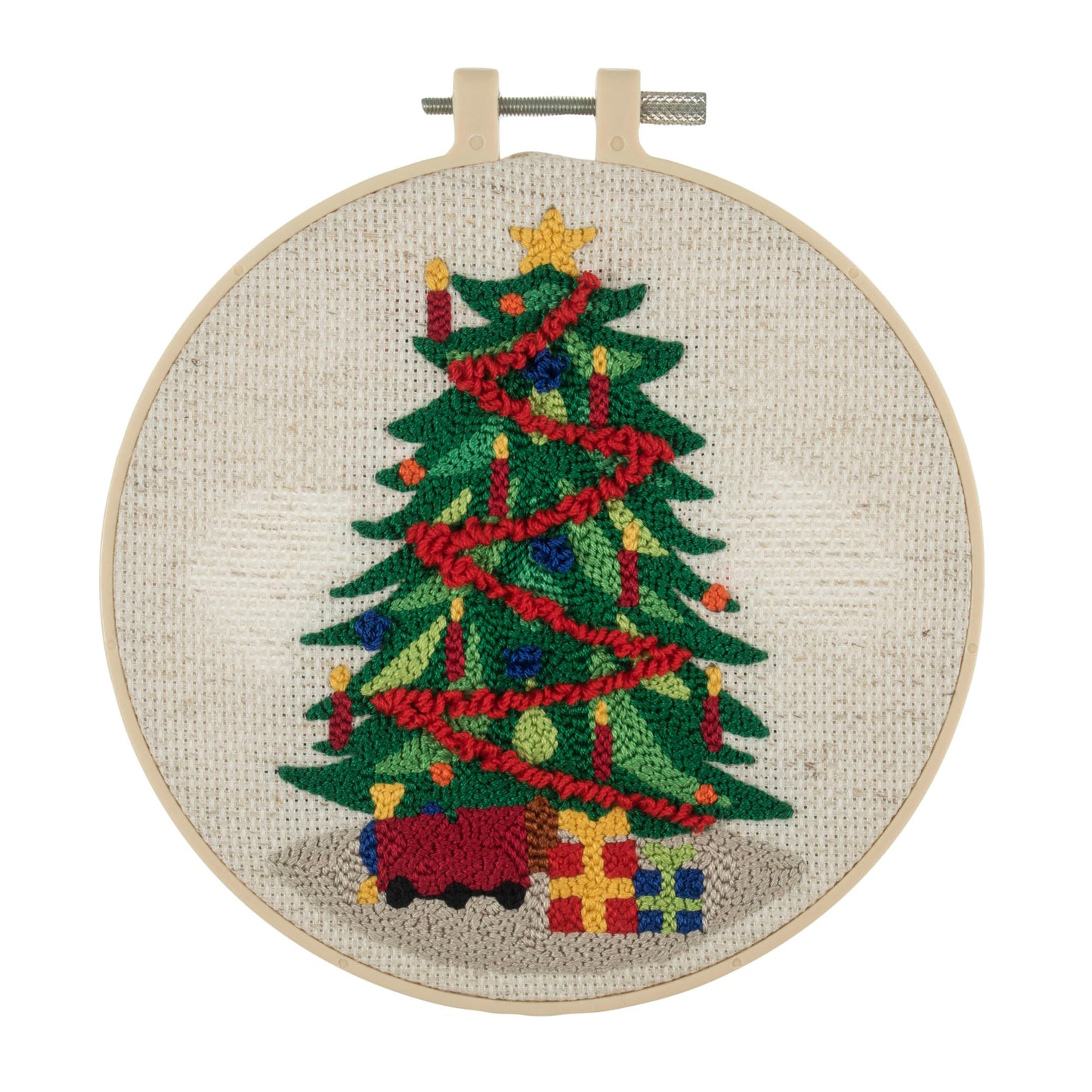 Punch Needle Kit: Floss and Hoop: Christmas Tree