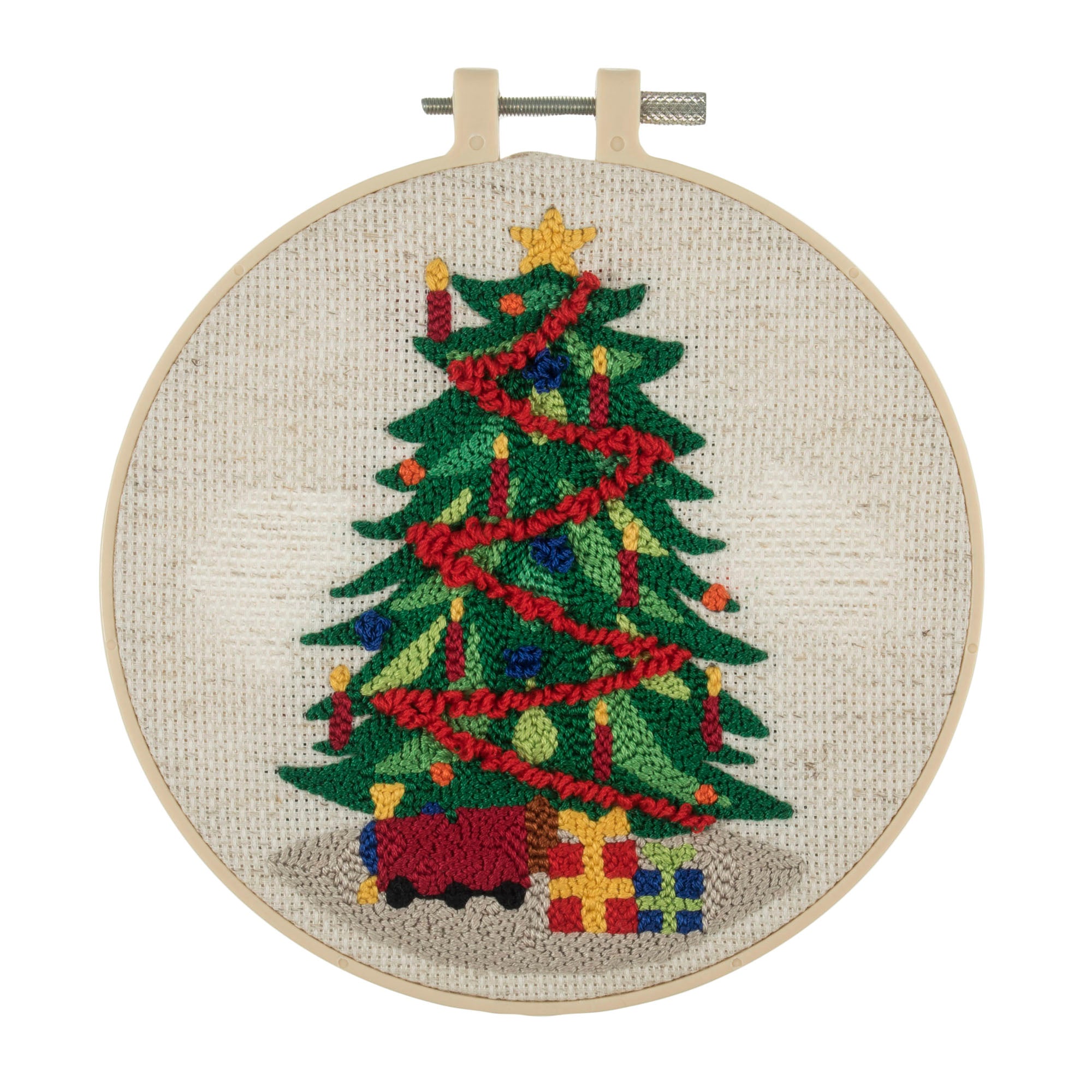 Punch Needle Kit: Floss and Hoop: Christmas Tree