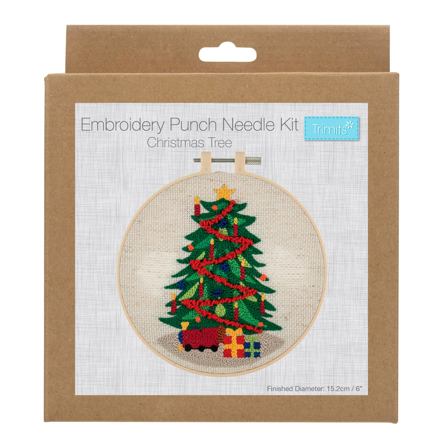 Punch Needle Kit: Floss and Hoop: Christmas Tree