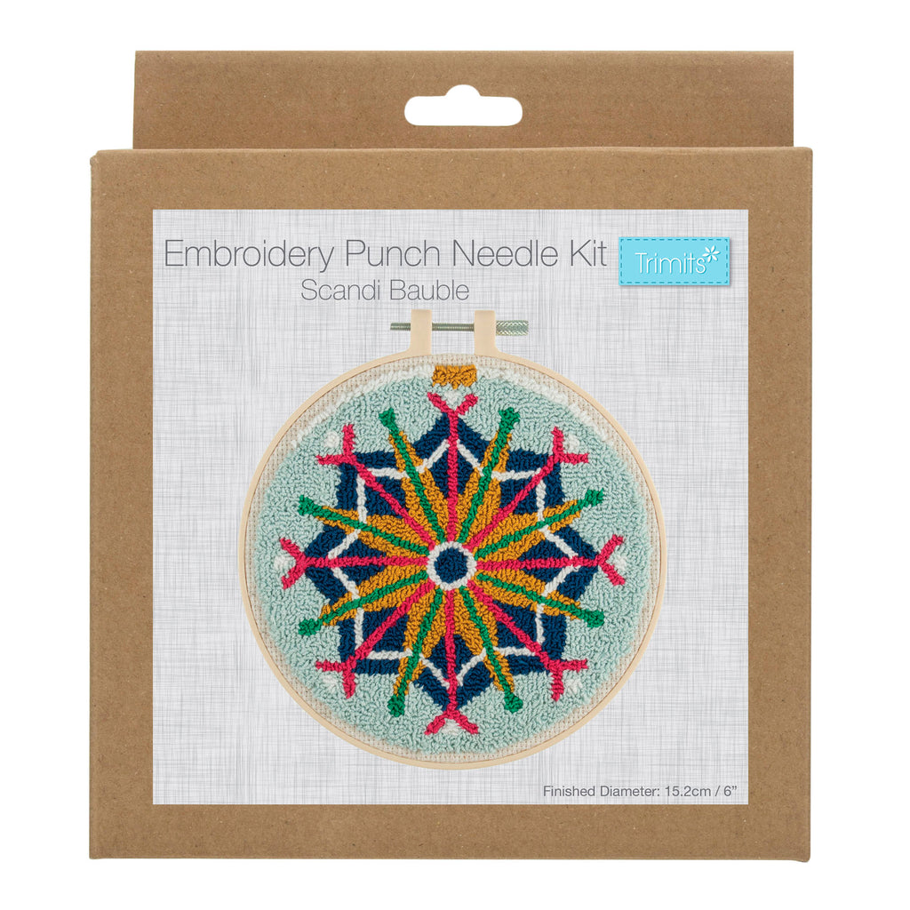 Punch Needle Kit: Floss and Hoop: Scandi Bauble