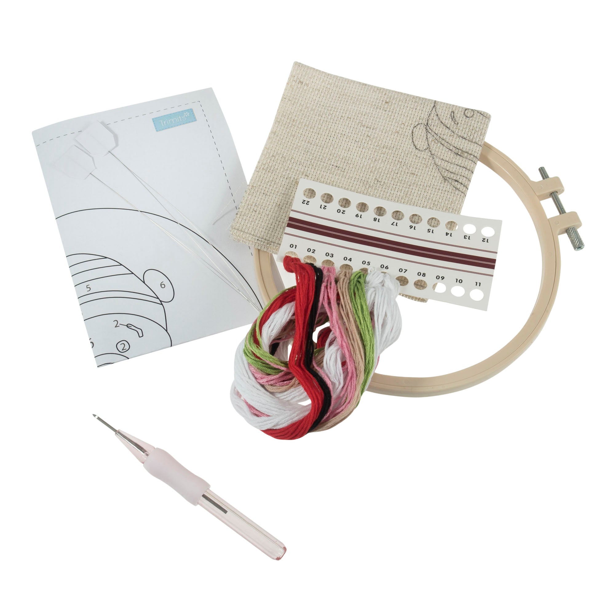 Punch Needle Kit: Floss and Hoop: Bear