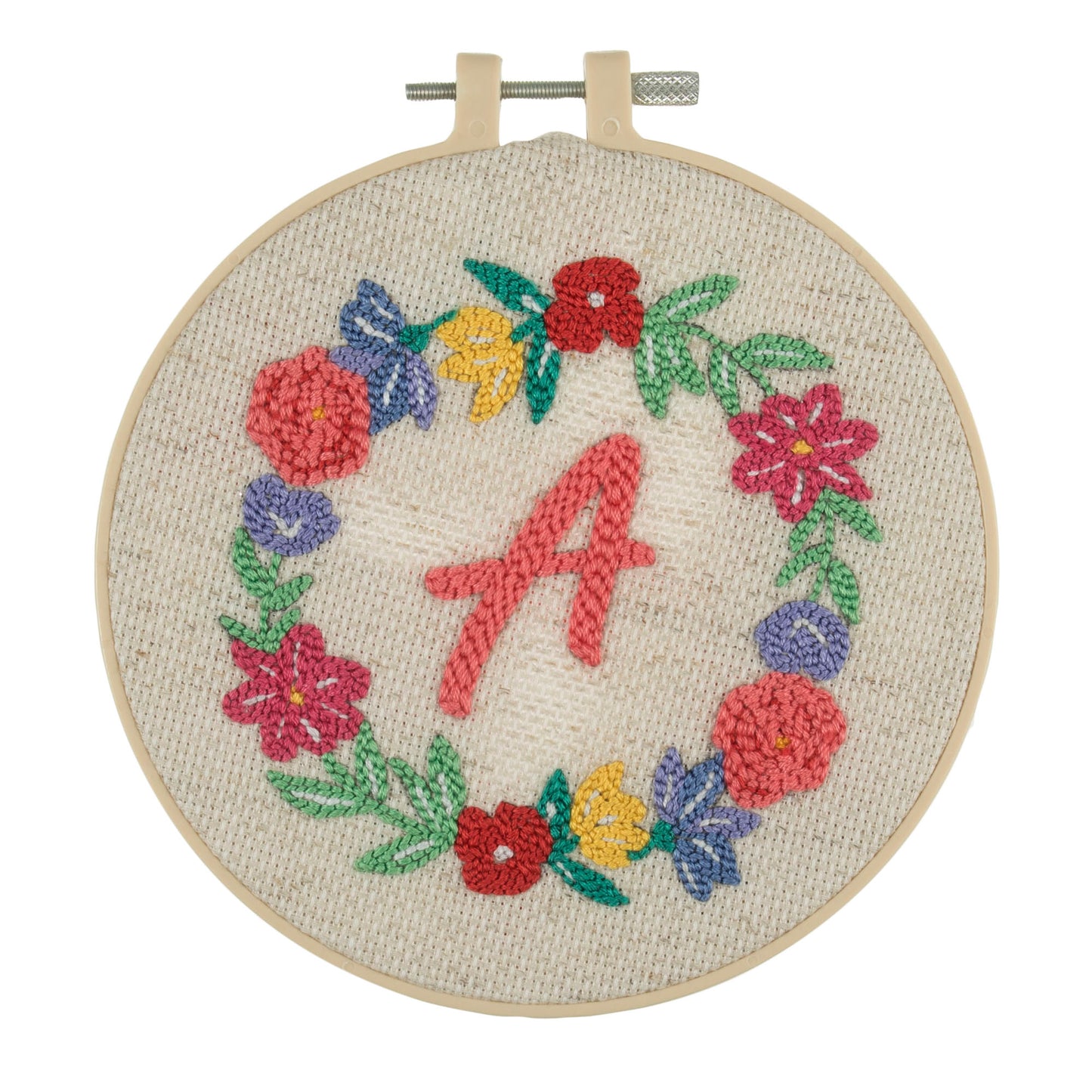 Punch Needle Kit: Floss & Hoop: Floral Monogram