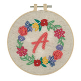 Punch Needle Kit: Floss & Hoop: Floral Monogram
