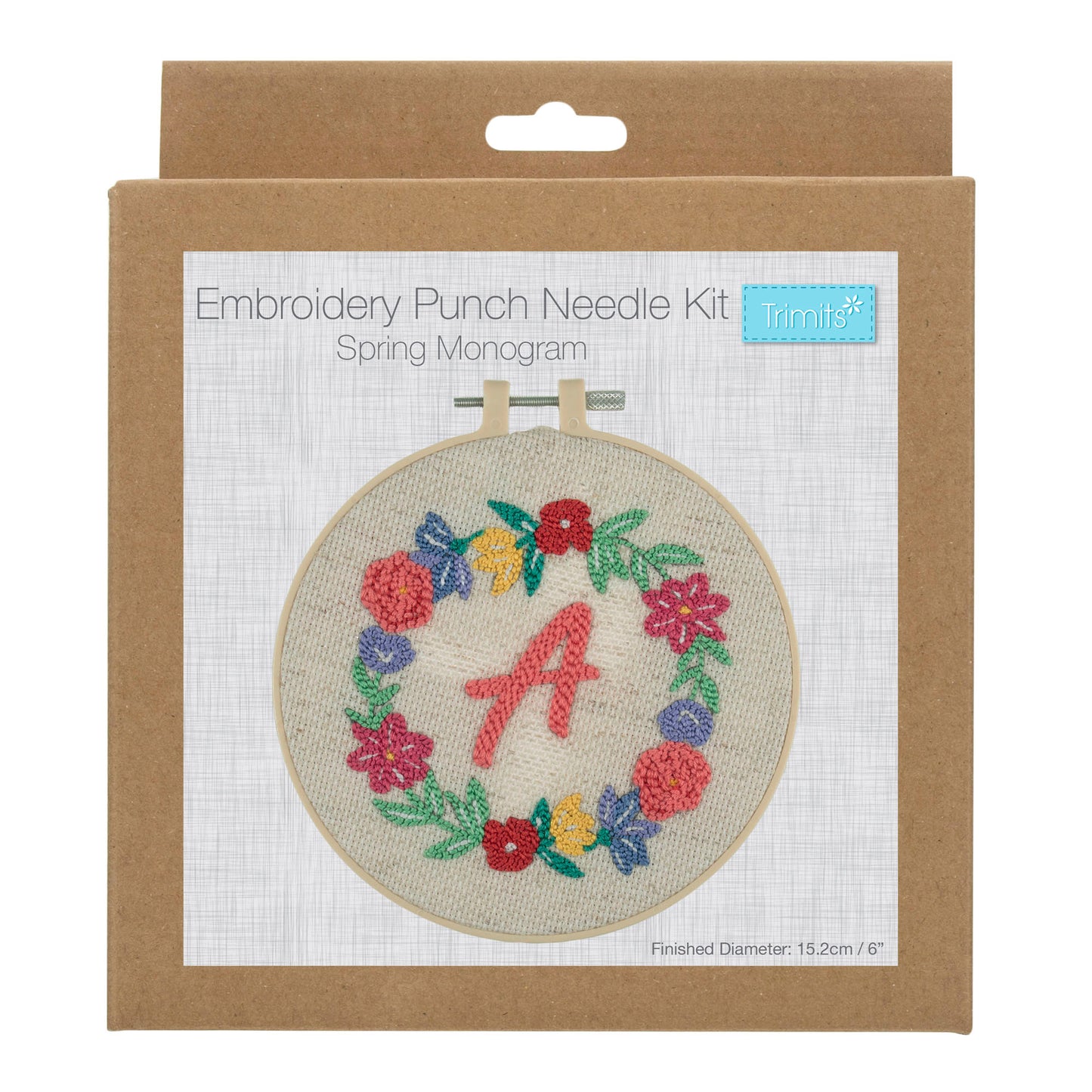 Punch Needle Kit: Floss & Hoop: Floral Monogram
