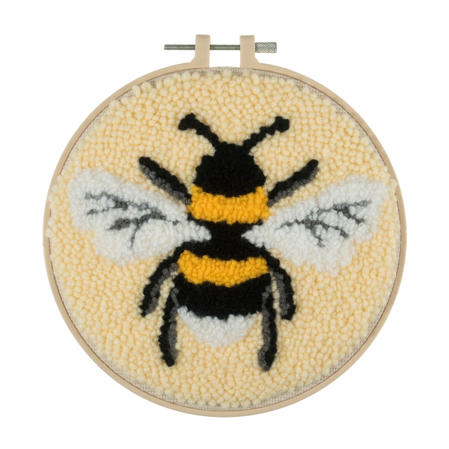 Punch Needle Kit: Yarn and Hoop: Bee