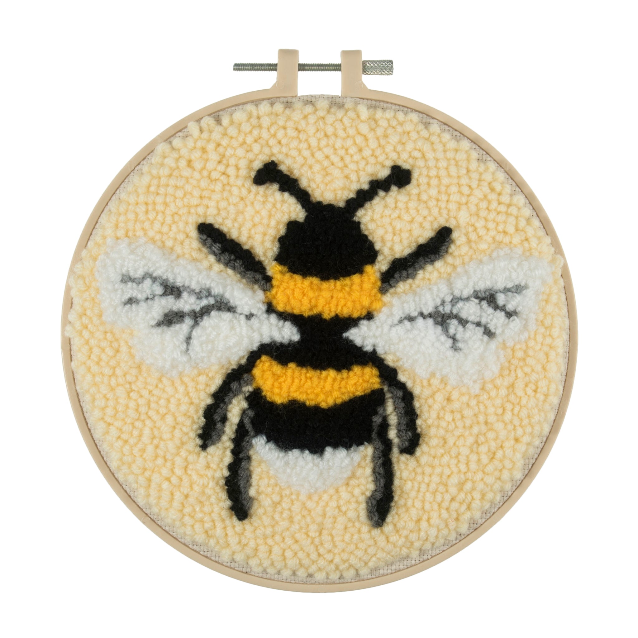 Punch Needle Kit: Yarn and Hoop: Bee
