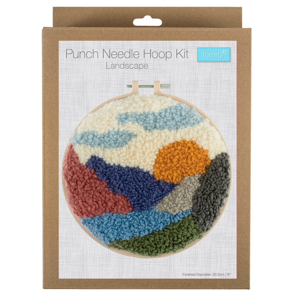 Punch Needle Kit: Yarn and Hoop: Landscape