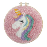 Punch Needle Kit: Yarn and Hoop: Unicorn