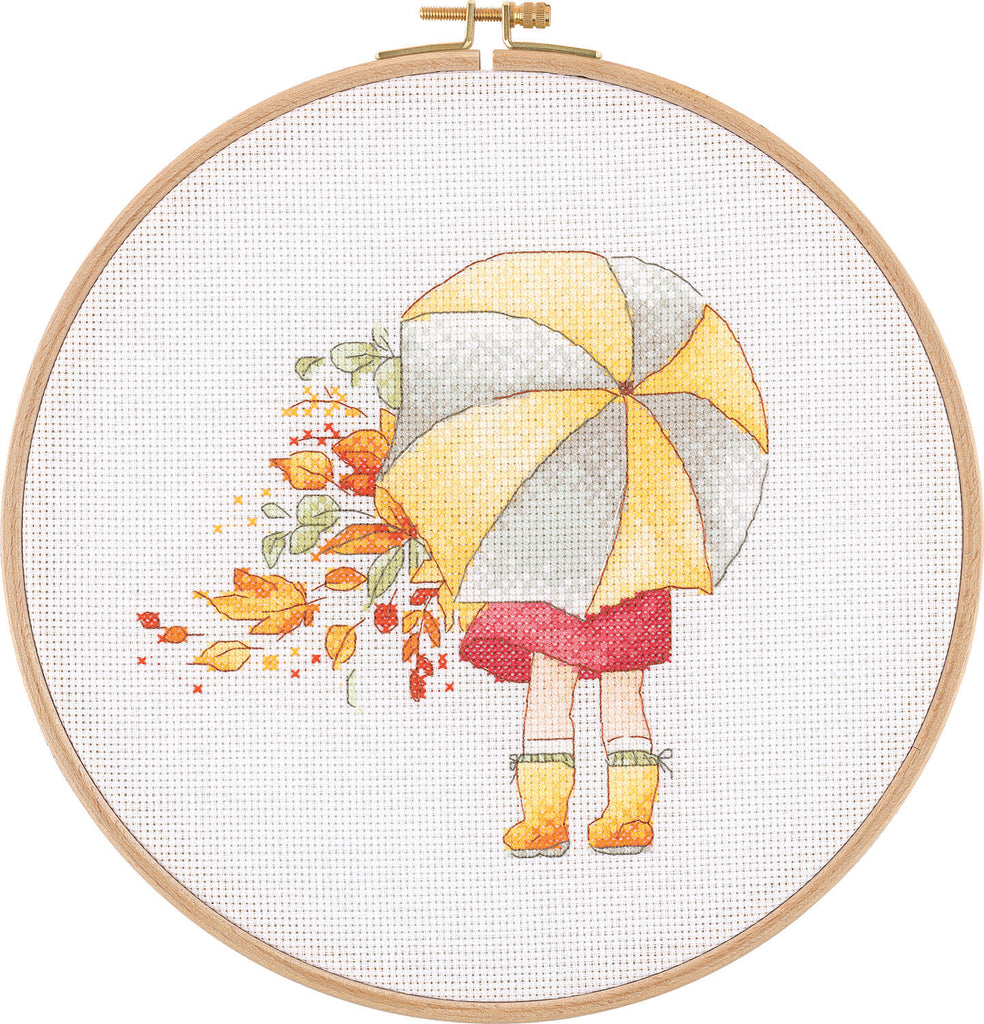 Counted Cross Stitch Hoop Kit - E2607 - Girl With Umbrella