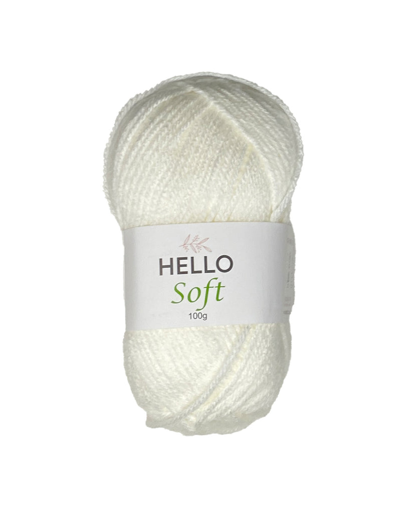 HELLO Soft Aran Yarn 100g - White