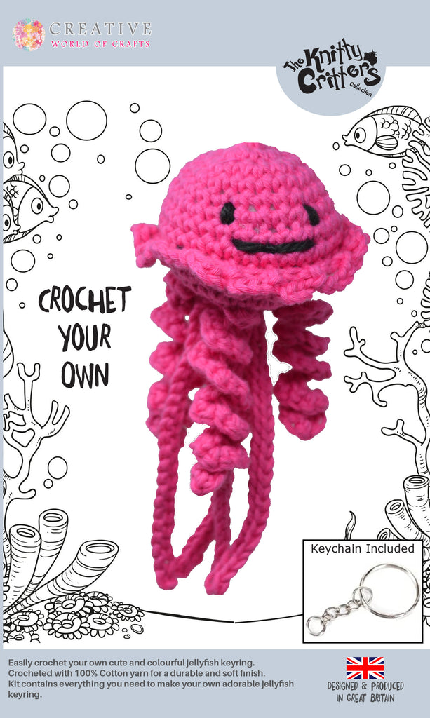 Knitty Critters - Jellyfish Keychain - Pink