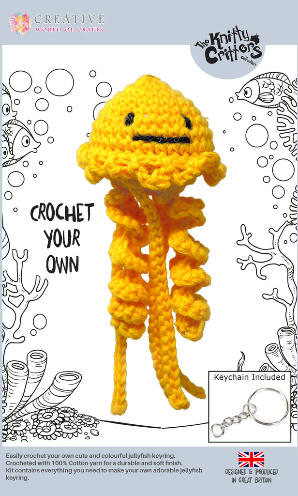 Knitty Critters - Jellyfish Keychain - Yellow