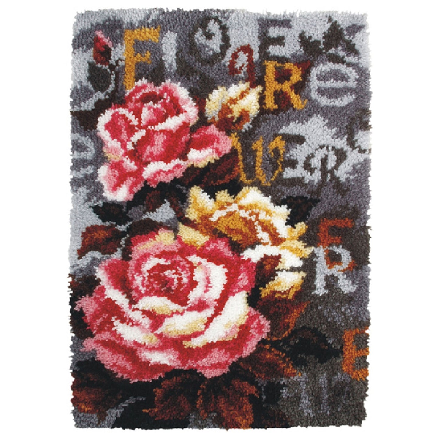 Latch Hook Kit: Rug: Roses
