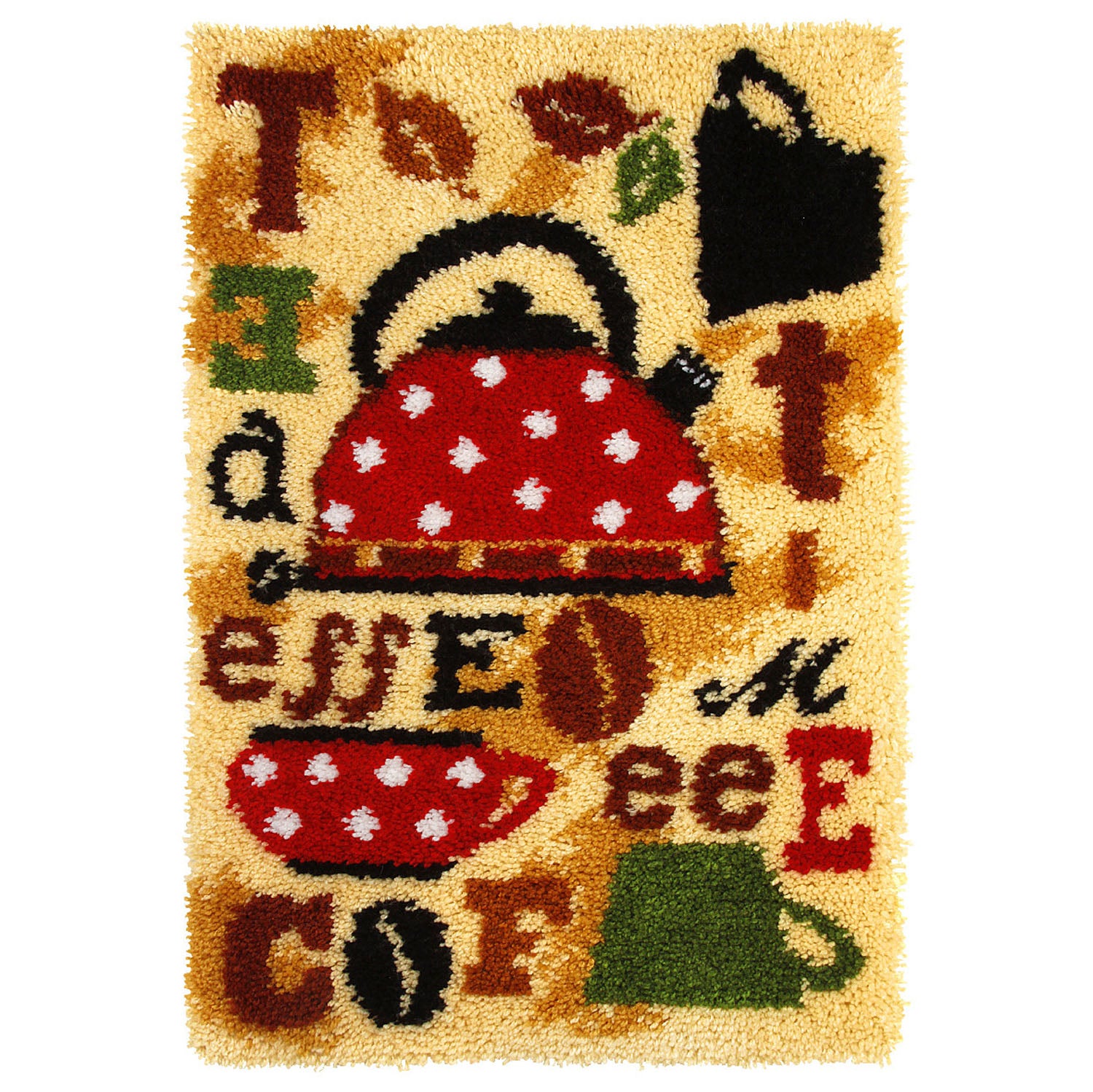 Latch Hook Kit: Rug: Tea & Coffee
