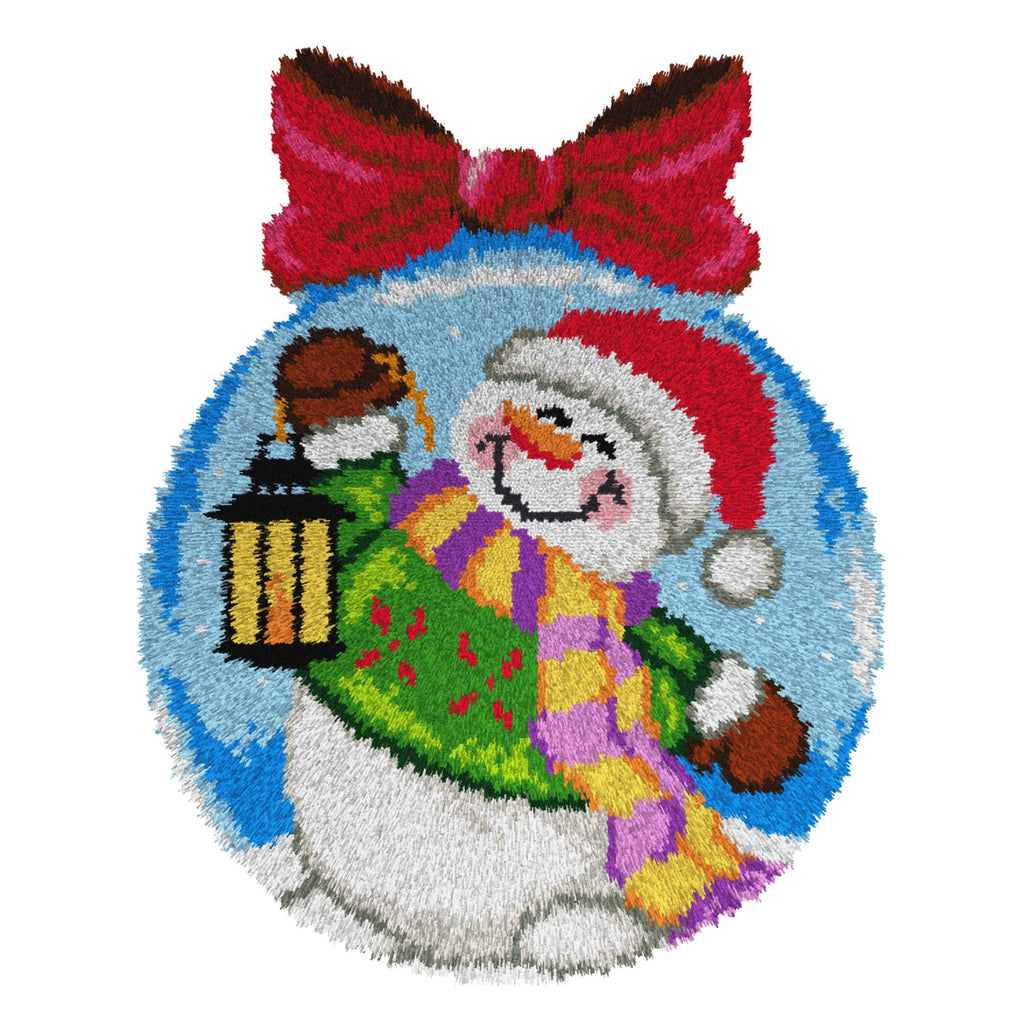 Latch Hook Kit: Rug: Snowman