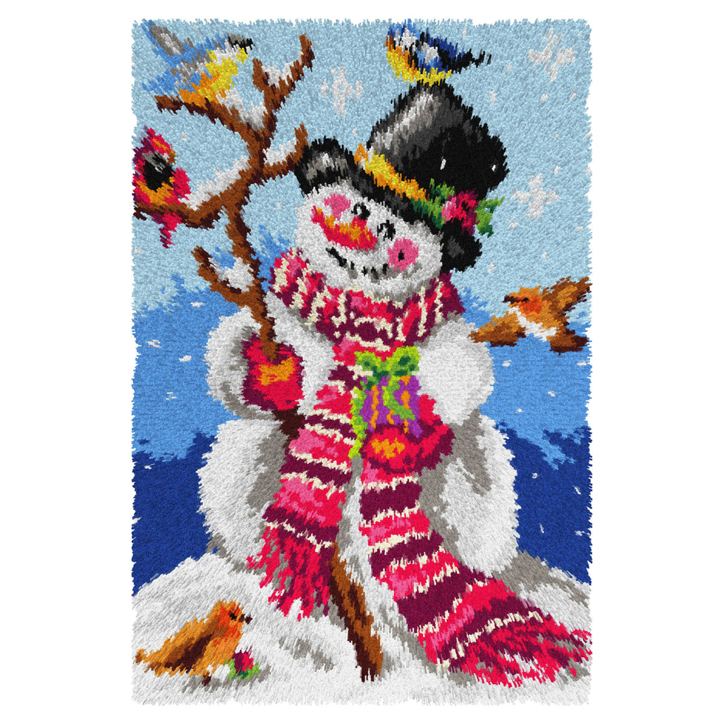 Latch Hook Kit: Rug: Snowman
