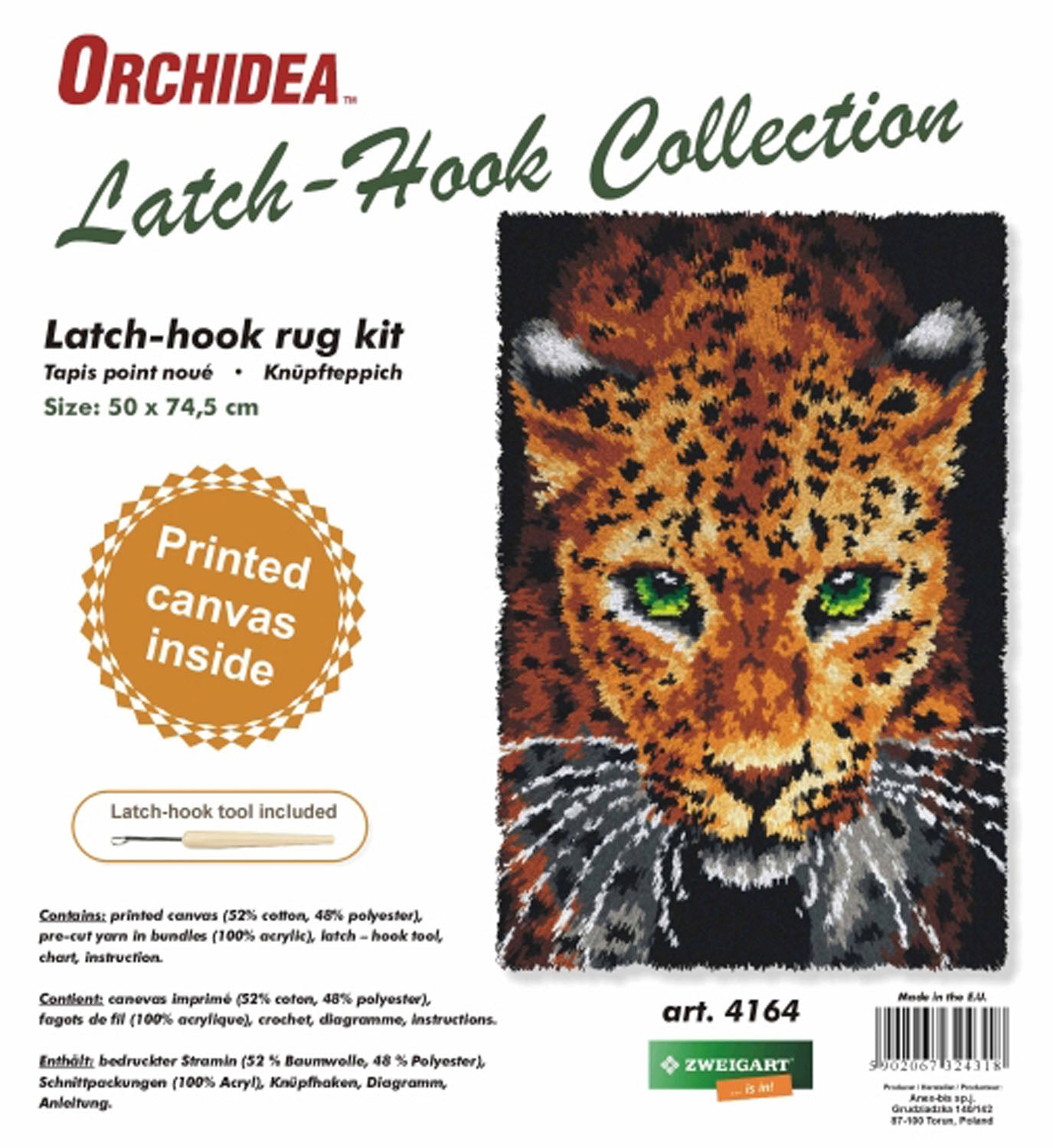 Latch Hook Kit: Rug: Leopard