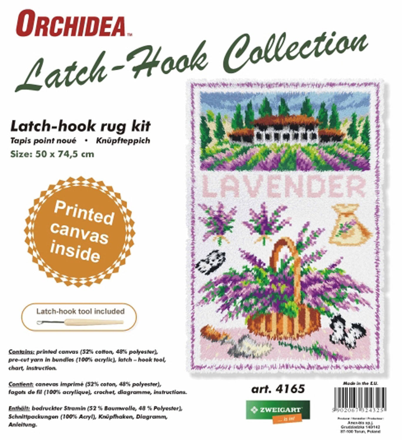 Latch Hook Kit: Rug: Lavender