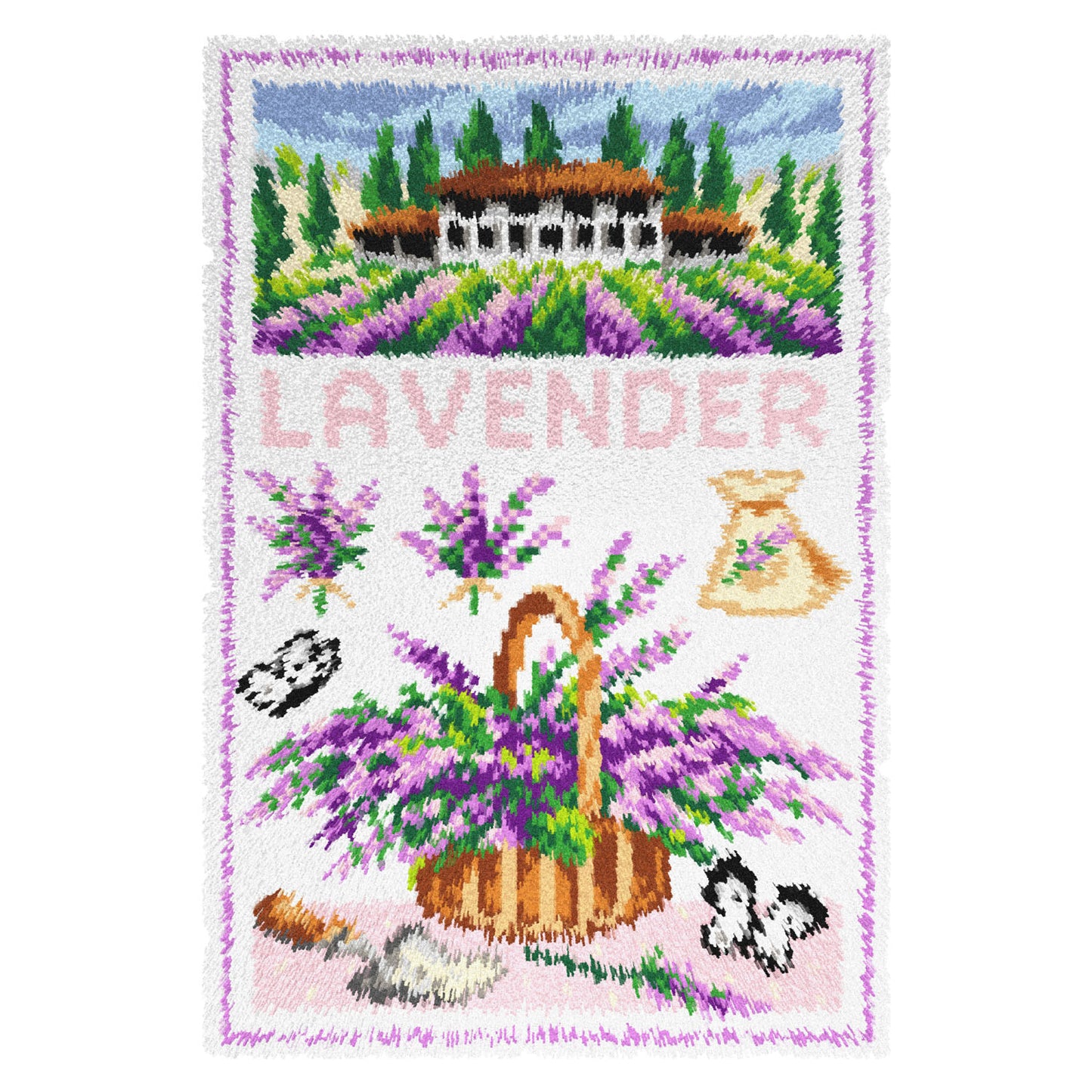 Latch Hook Kit: Rug: Lavender