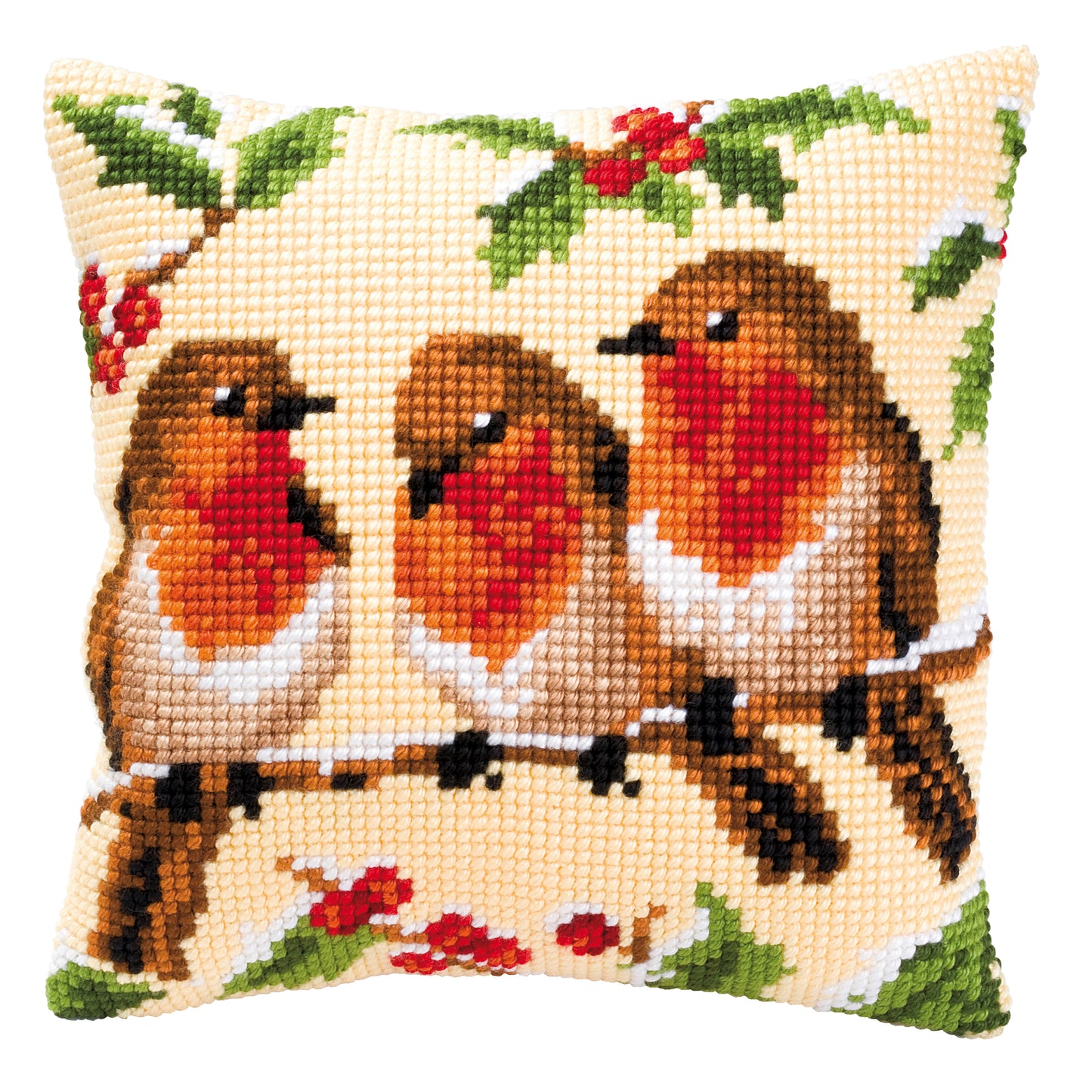 Vervaco Cross Stitch Cushion Kit Robin's 40x40cm PN-0008711