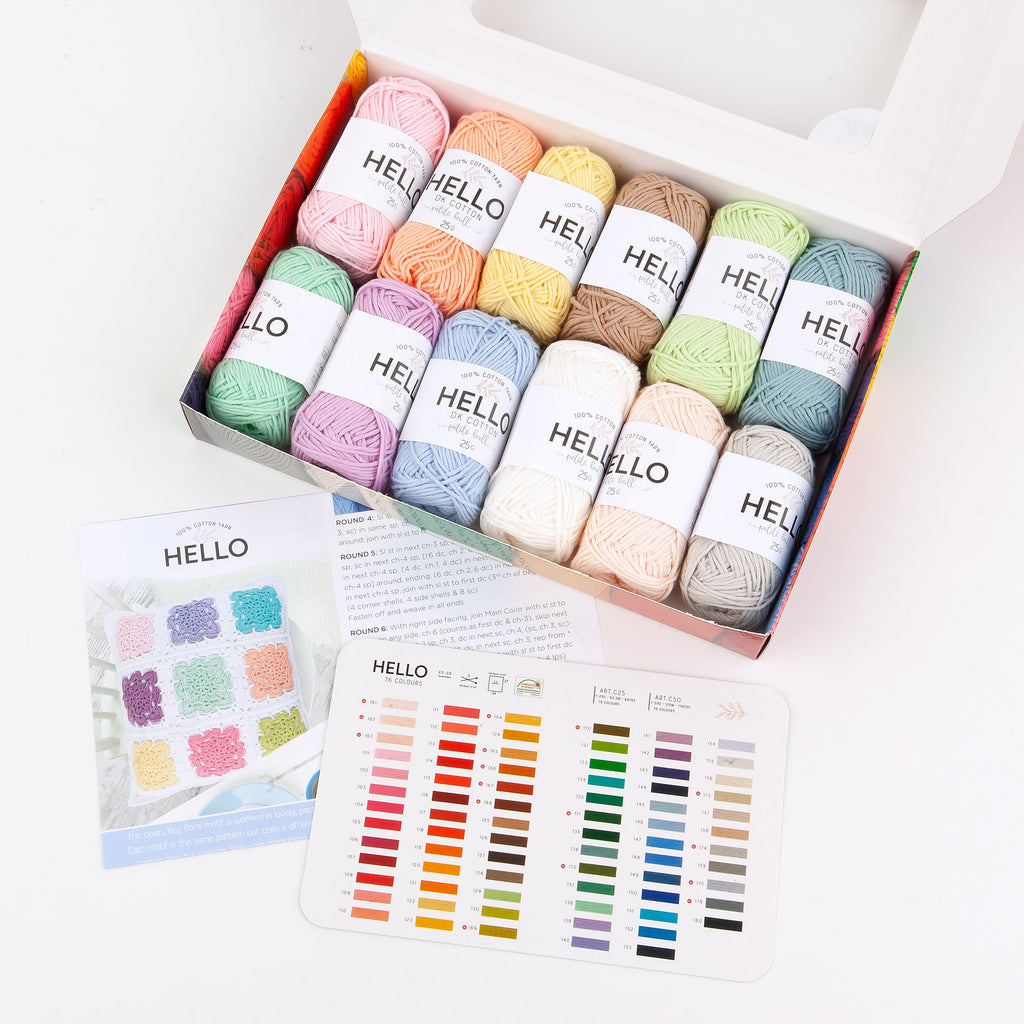 Hello Cotton Yarn - 12 x 25g Ball Collection - PASTELS
