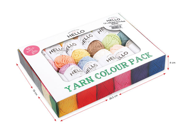 Hello Cotton Yarn - 12 x 25g Ball Collection - PASTELS