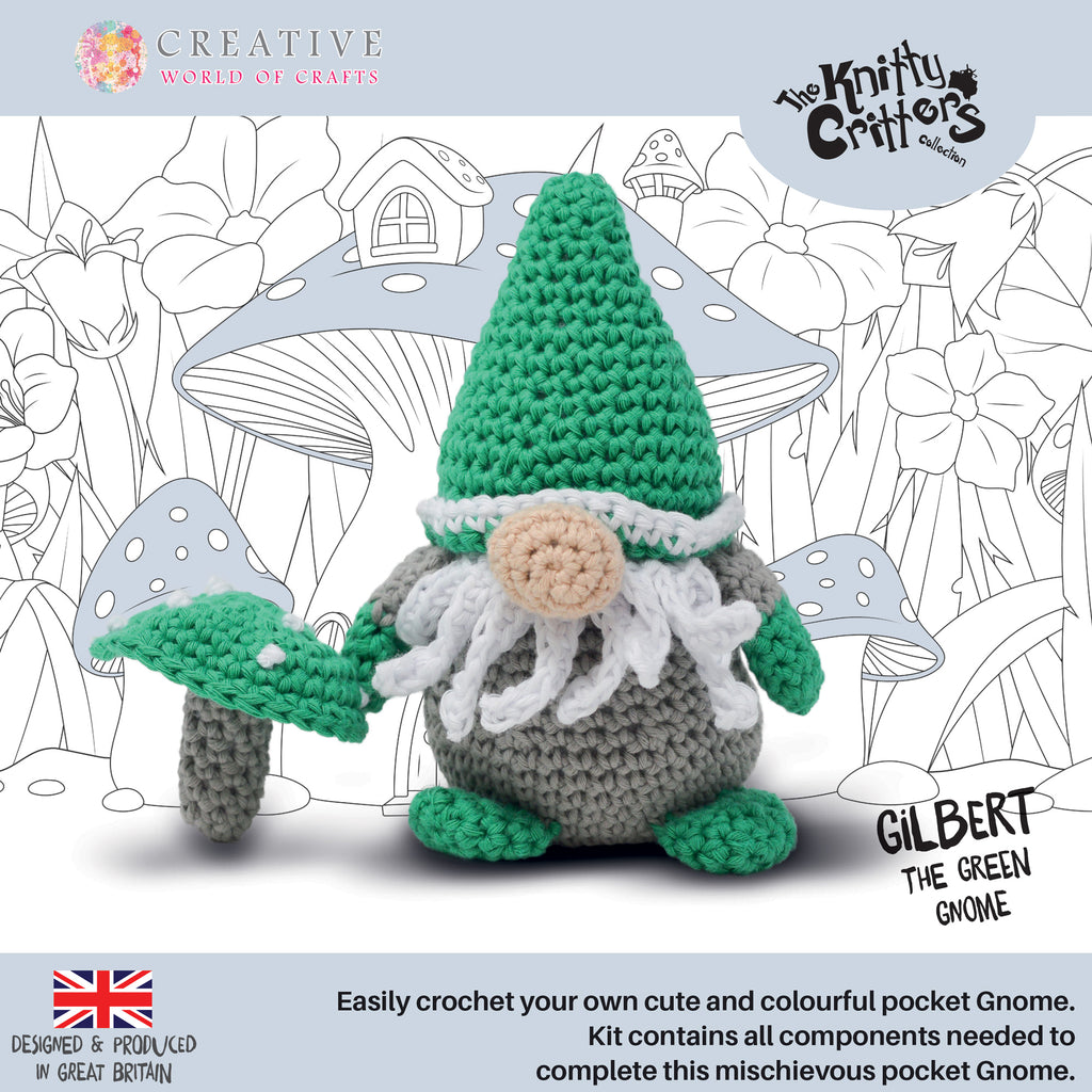 Knitty Critters - Pocket Gnomes - Gilbert The Green Gnome