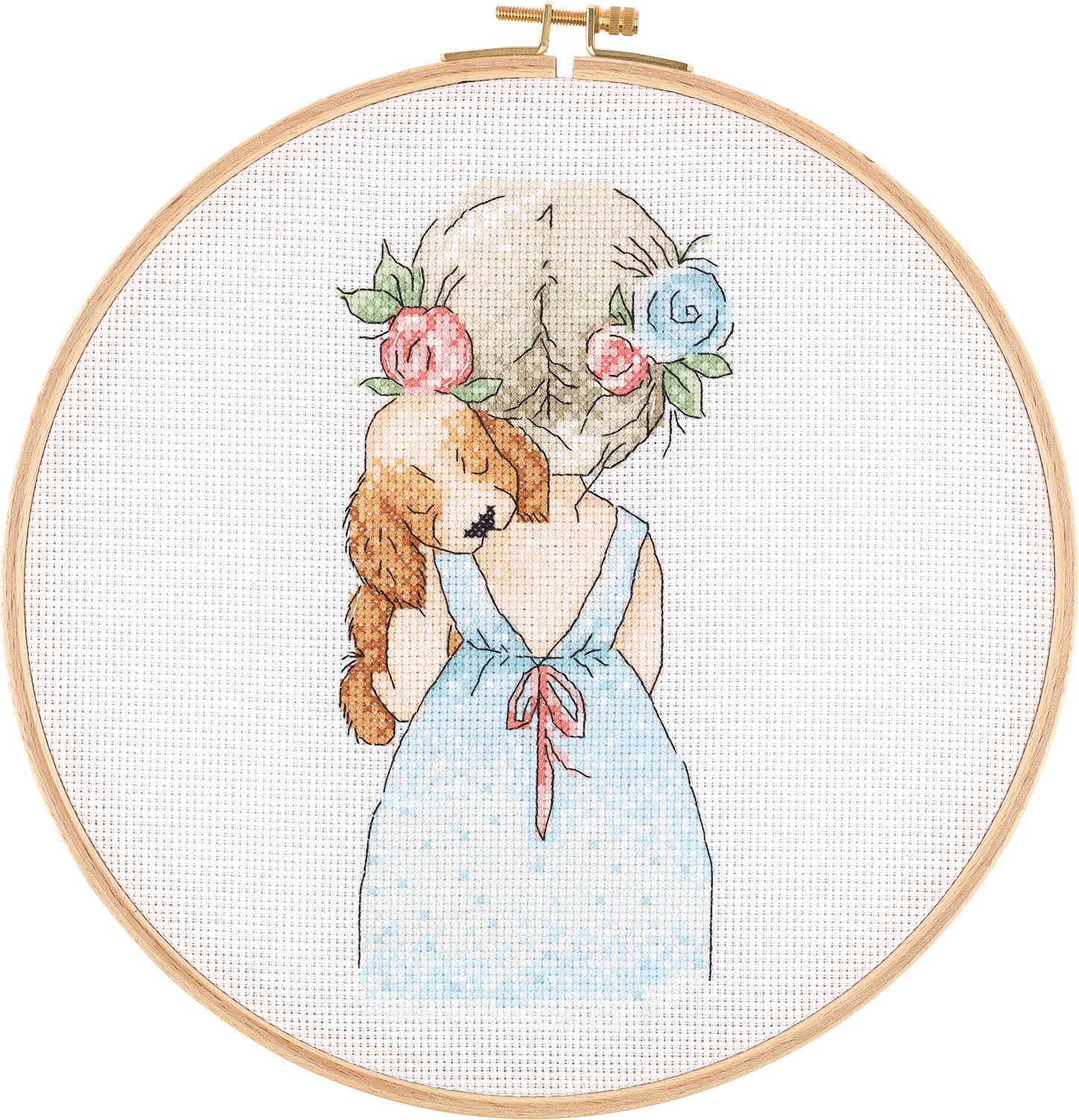 Counted Cross Stitch Hoop Kit - E2603 - Sleeping Puppy
