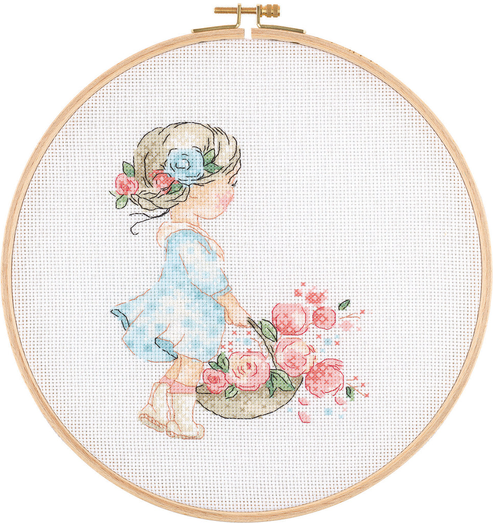 Counted Cross Stitch Hoop Kit - E2606 - Spring Girl