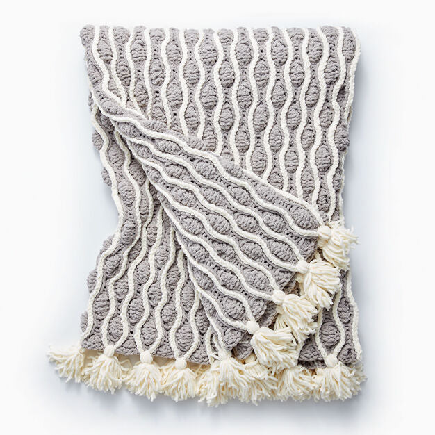 KNITTING PATTERN DOWNLOAD - Trellis & Tassles Knit Afghan