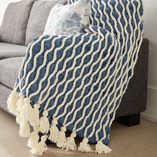 KNITTING PATTERN DOWNLOAD - Trellis & Tassles Knit Afghan