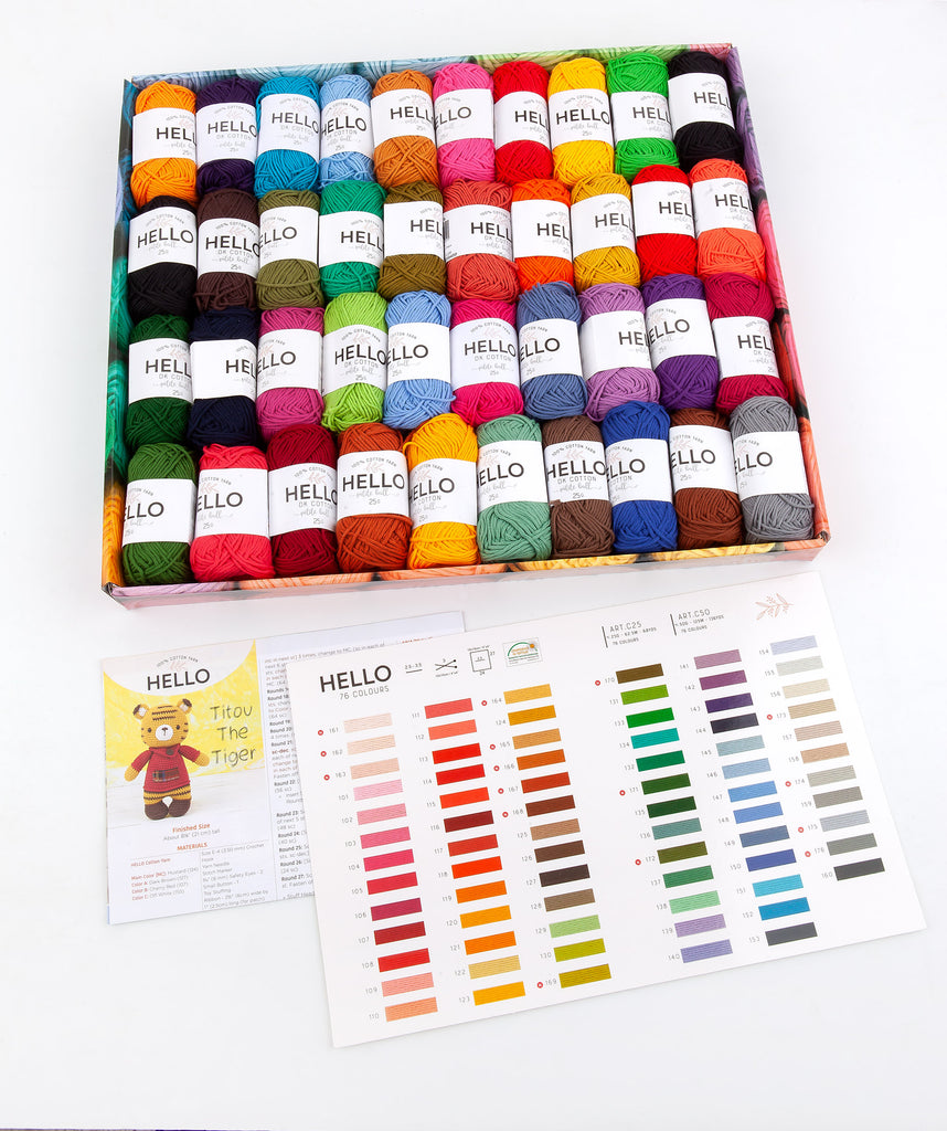 Hello Cotton Yarn - 40 x 25g Ball Collection - VIBRANT