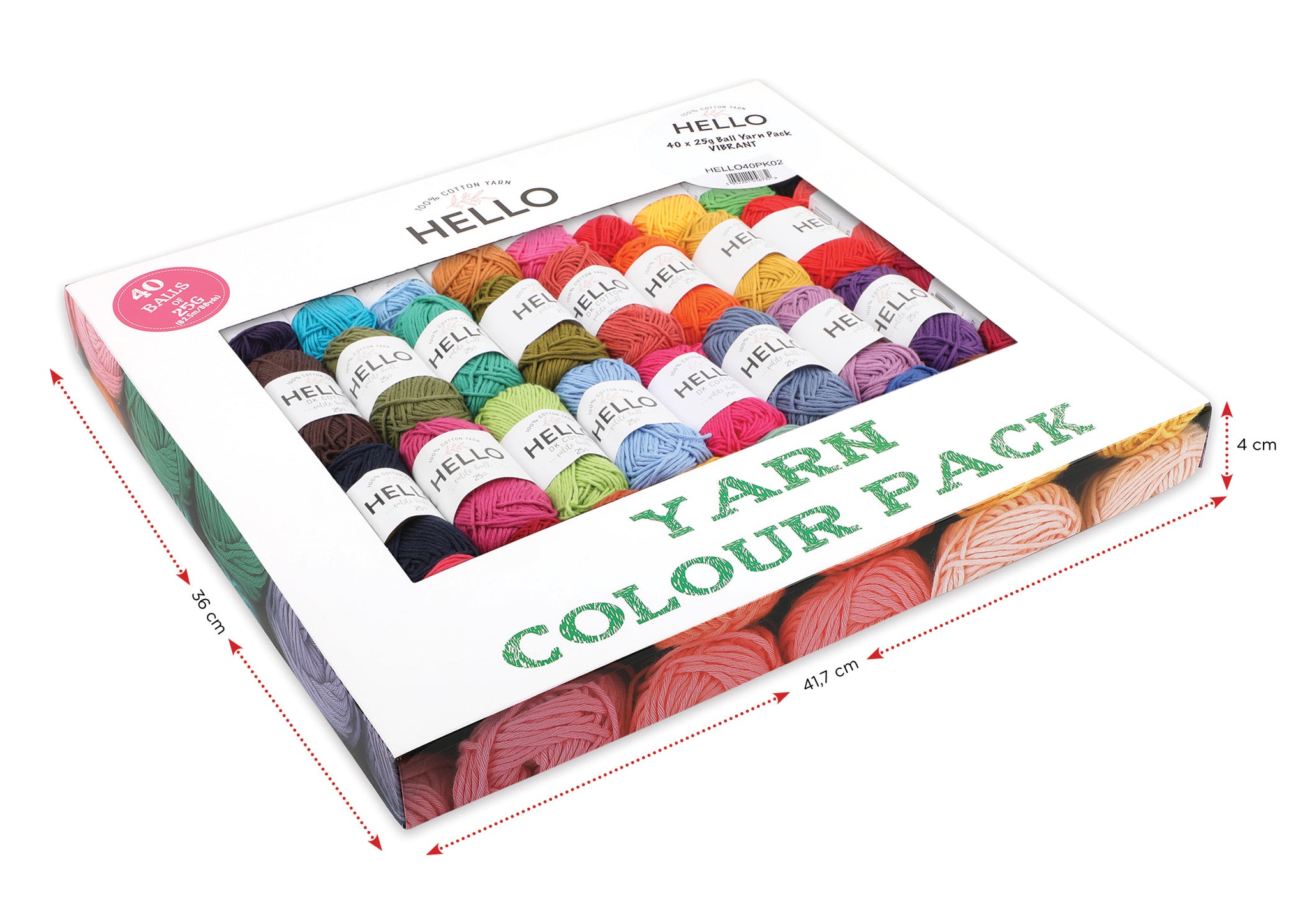 Hello Cotton Yarn - 40 x 25g Ball Collection - VIBRANT